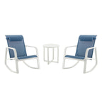 Velmora™ Dashwood Steel 3-Piece Rocker Outdoor Chat Set, Blue
