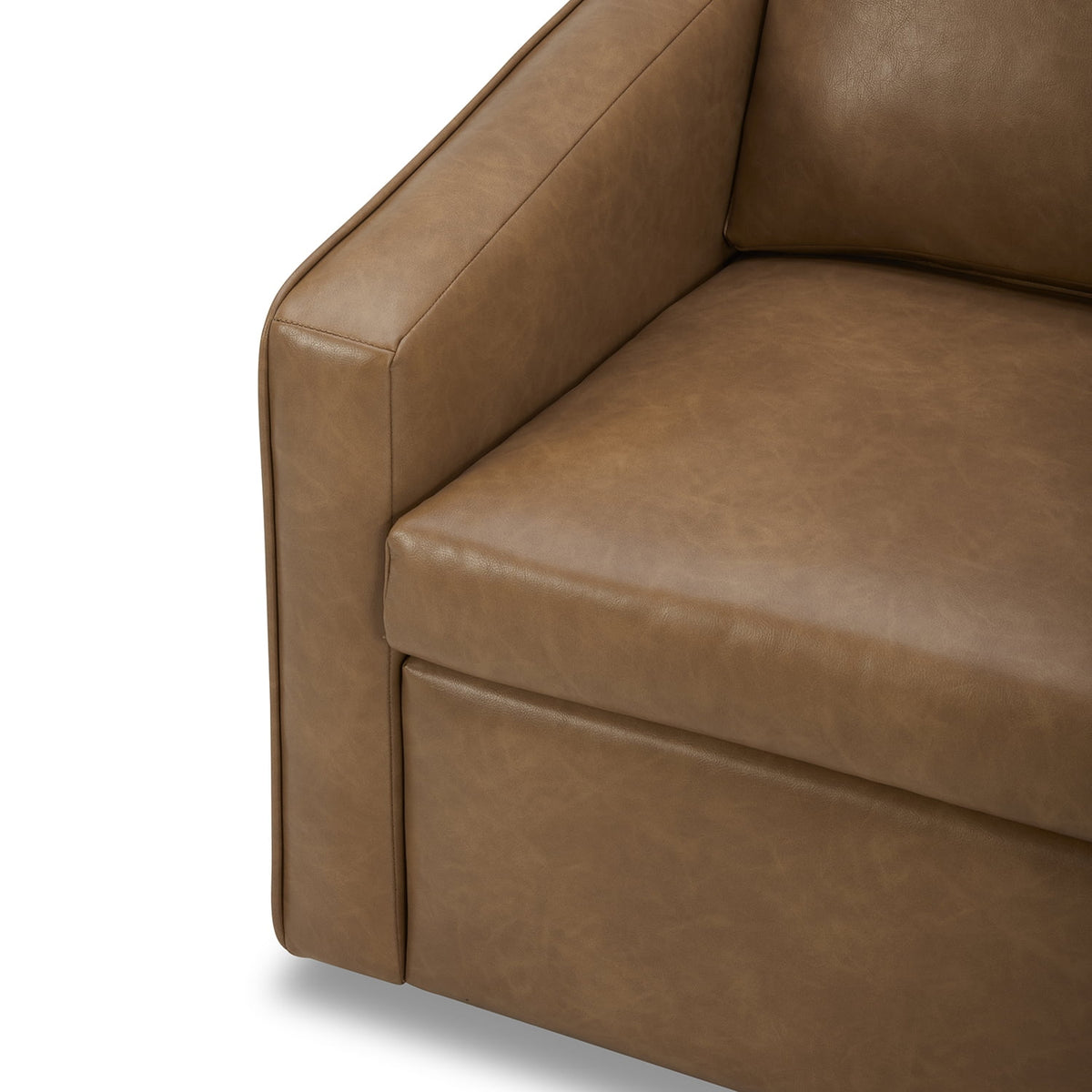 Velmora™ Steele Swivel Accent Chair, Camel Faux Leather