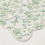 Velmora™ Green Floral Faux Fur Scalloped Indoor Area Rug, 4 ft x 5 ft 6 in