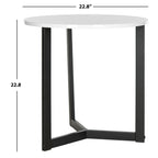 Velmora™ Leonard Mid-Century Modern Wood End Table White / Black