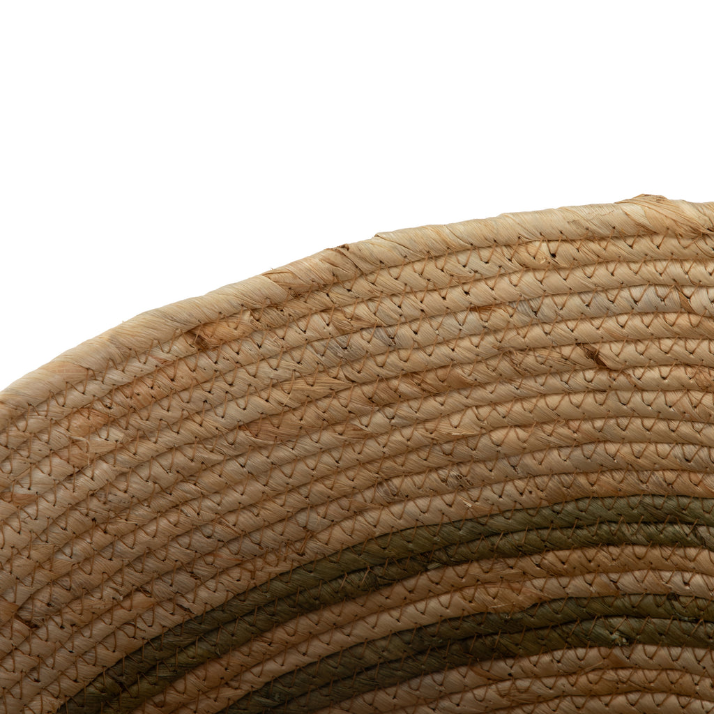 Velmora™ Natural Maize Colored Stripe Basket, Green, Large