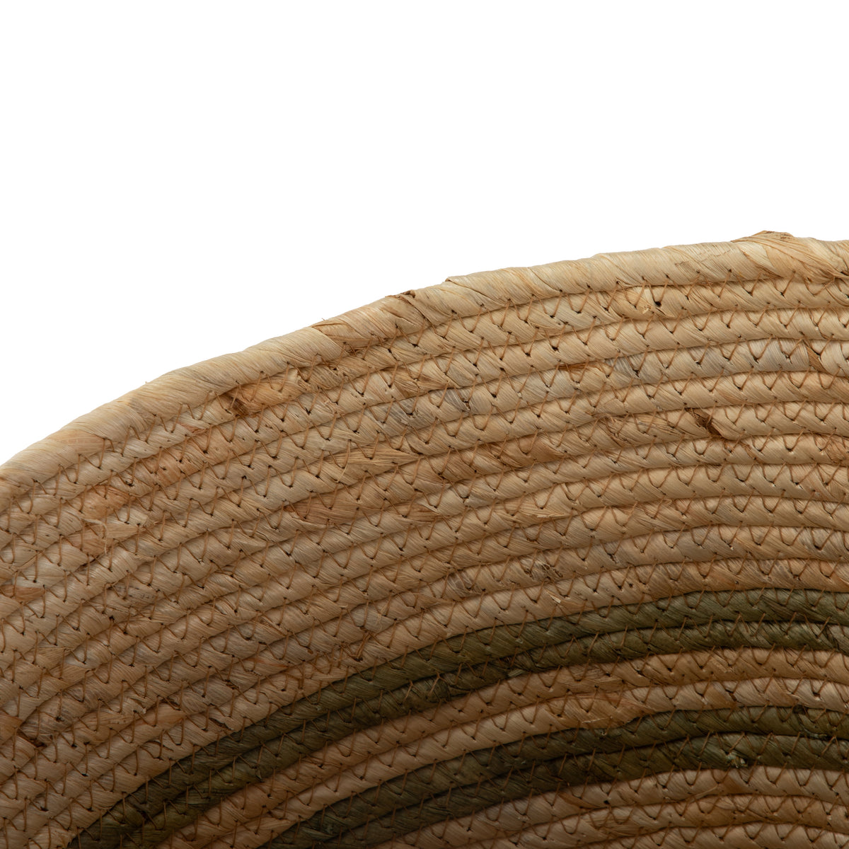 Velmora™ Natural Maize Colored Stripe Basket, Green, Large