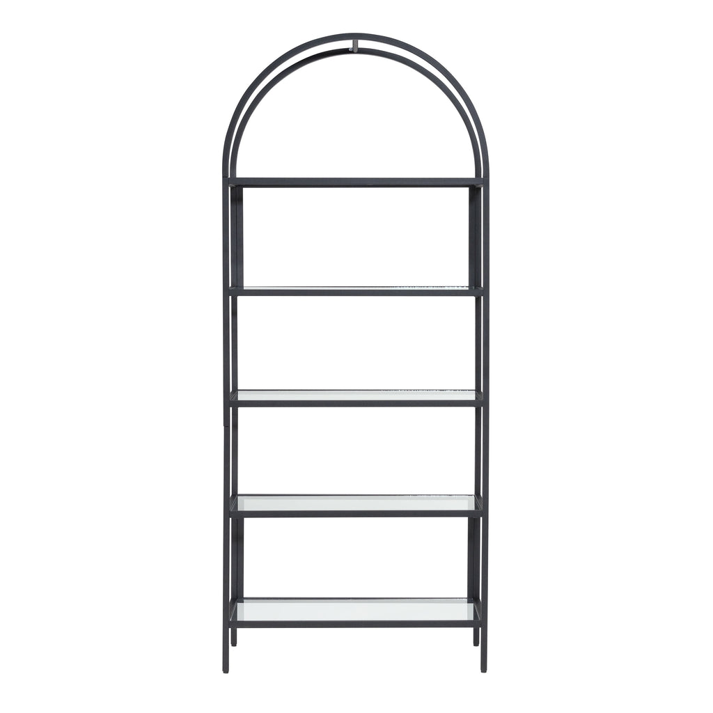 Velmora™ Nola Arch Bookshelf, Black Finish