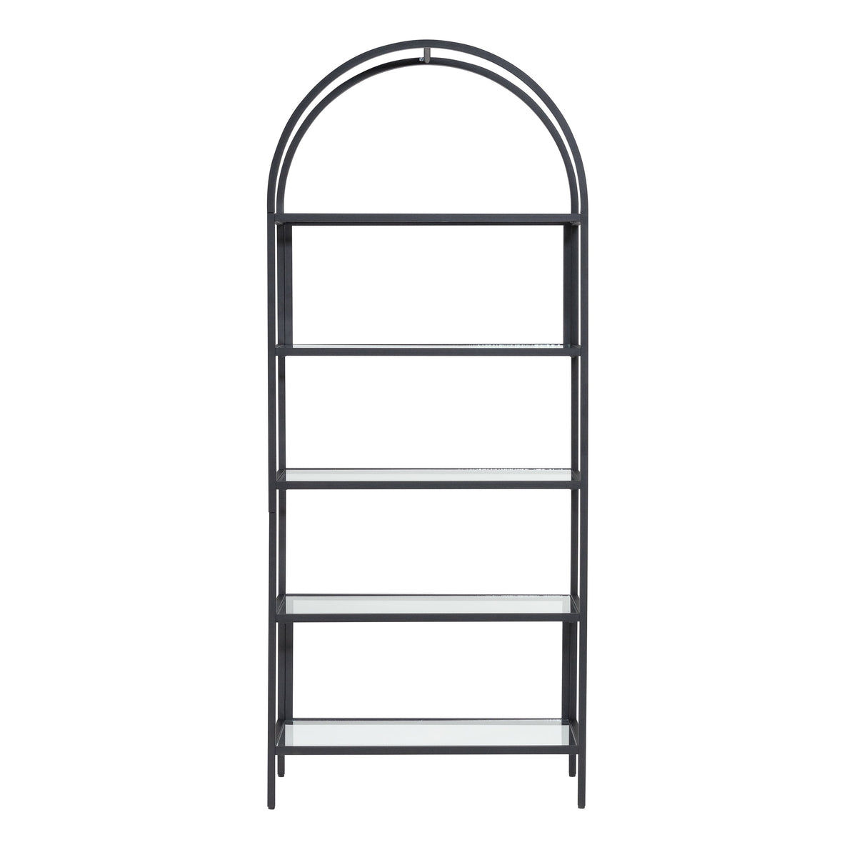 Velmora™ Nola Arch Bookshelf, Black Finish