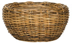Velmora™ Alley Wood Top Round Wicker Coffee Table, Natural Brown