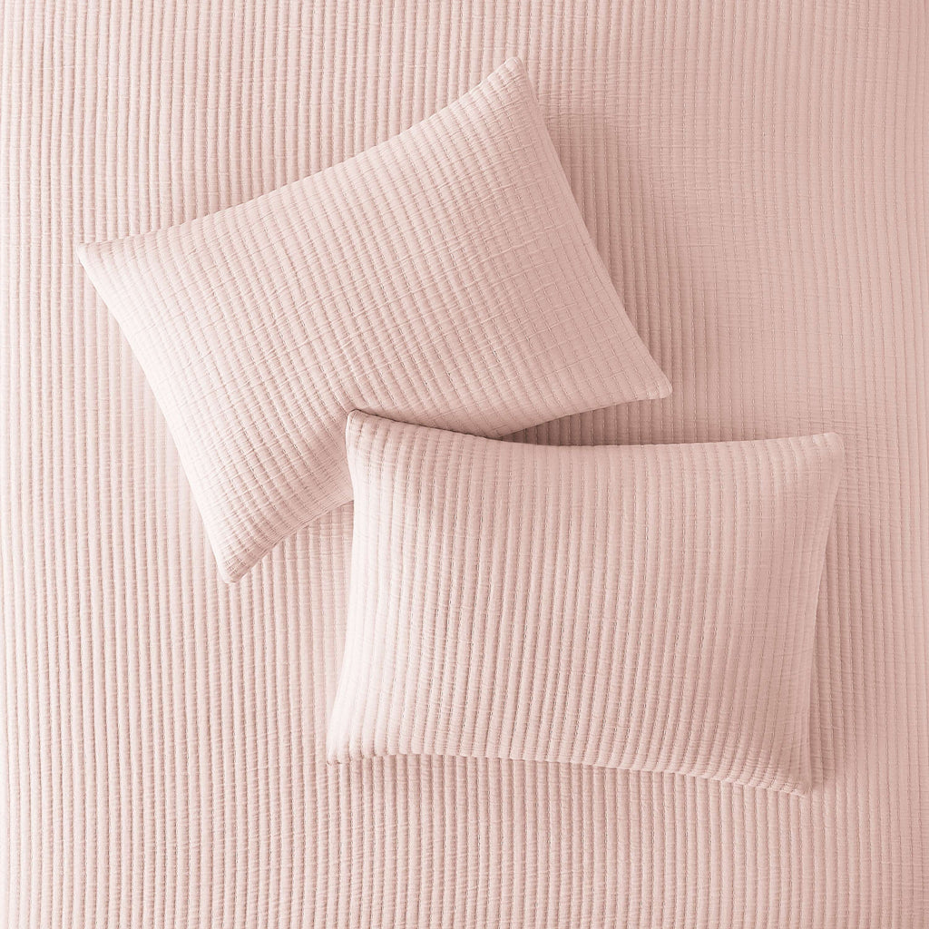 Velmora™ Full/Queen Quilt - Blush Pink Matelasse, Cotton-Rich, Reversible Bedding
