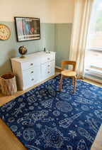 Velmora™ Navy Space Indoor Kids Rug, 4' x 5'5"