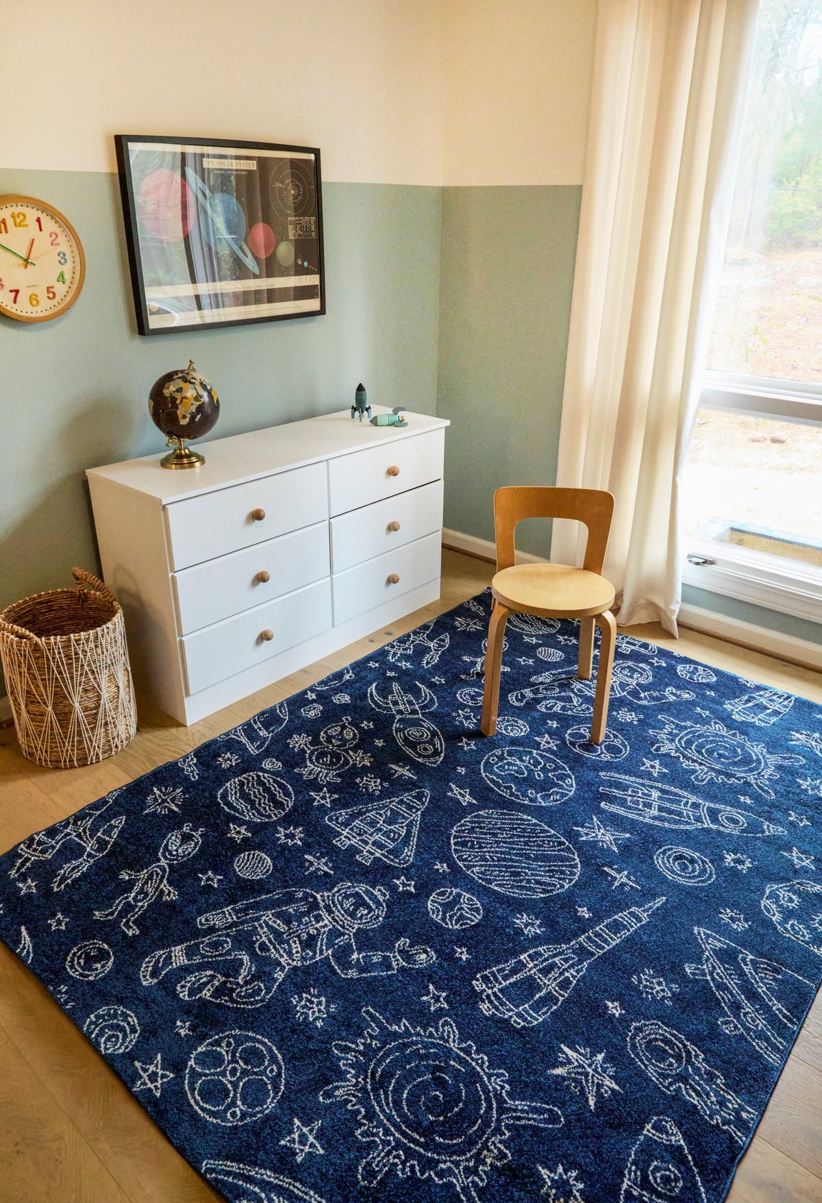 Velmora™ Navy Space Indoor Kids Rug, 4' x 5'5"