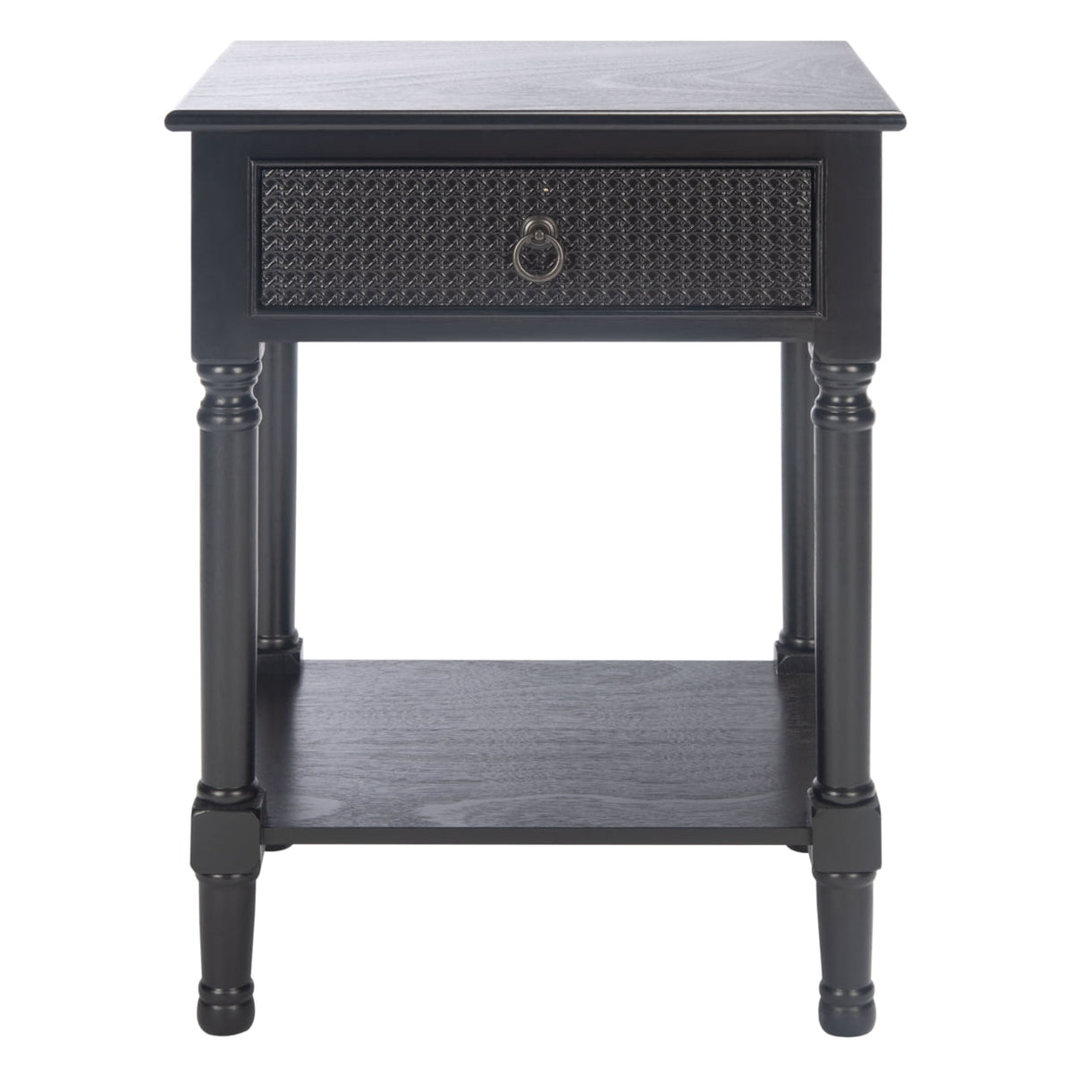 Velmora™ Haines Solid Rustic 1 Drawer Accent Table, Black