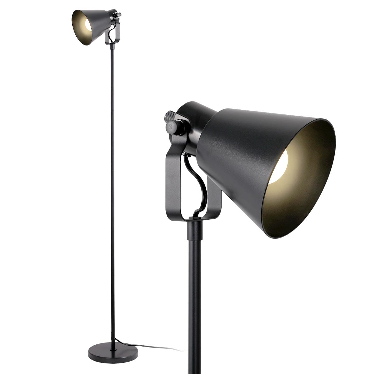 Velmora™ (3 pack) 64-Inch Modern Floor Lamp with Adjustable Shade and Black Finish for Living Room and Bedroom Lighting, 1-Pack