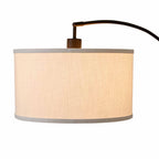 Velmora™ Michelle 71-Inch Metal Arc Floor Lamp with White Fabric Shade and 3-Way Switch
