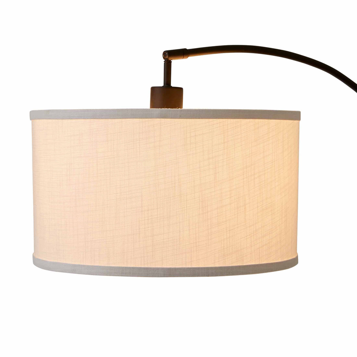 Velmora™ Michelle 71-Inch Metal Arc Floor Lamp with White Fabric Shade and 3-Way Switch
