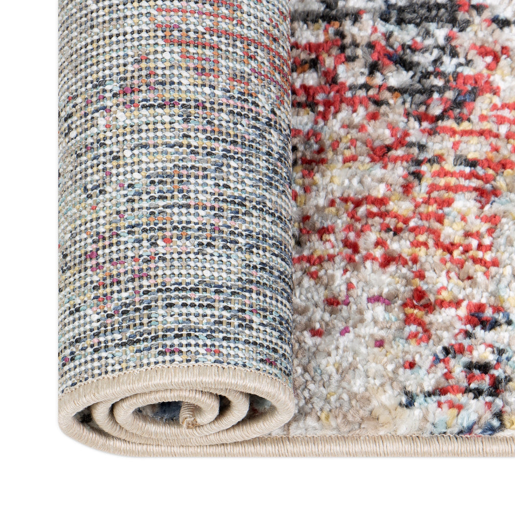 Velmora™ Modern Morgana Multi-Color 5 ft x 7 ft Olefin Area Rug with Frieze Accents