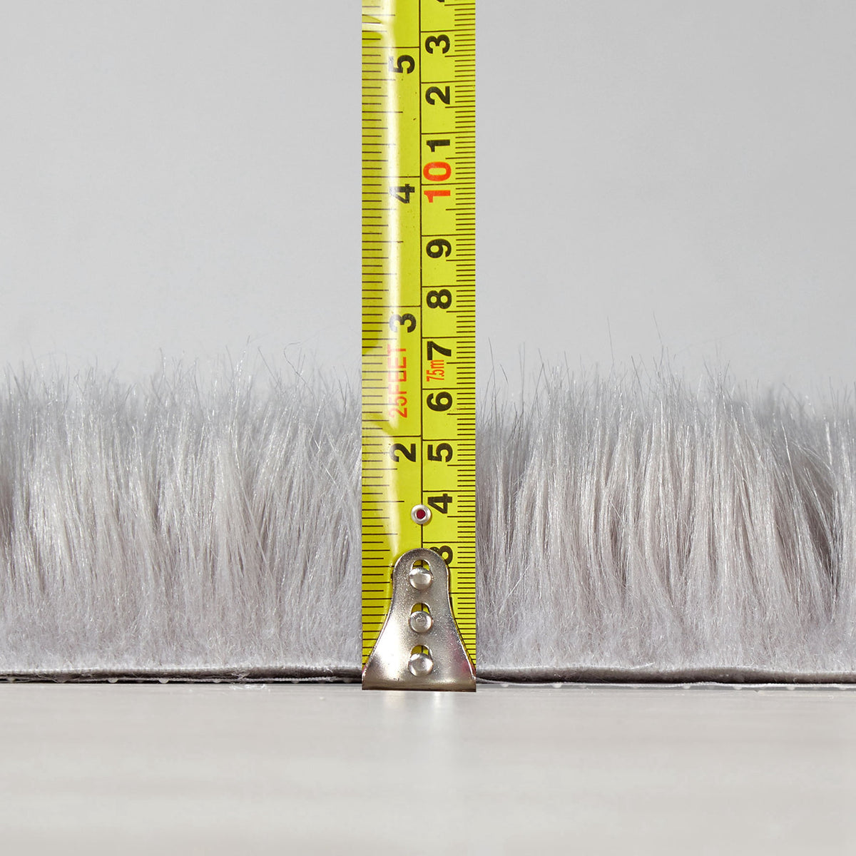 Velmora™ Grey Faux Fur Area Rug, Non-Skid, 30 in x 46 in