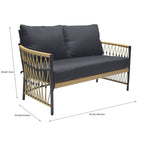 Velmora™ Lilah Outdoor Wicker Loveseat, Black