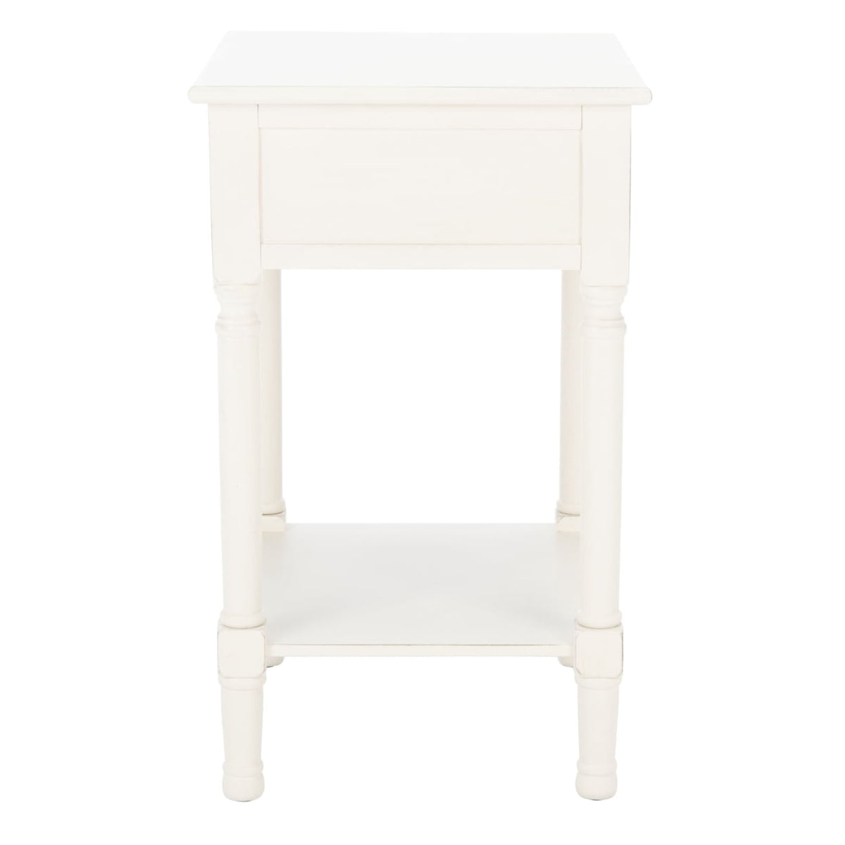 Velmora™ Landers Solid Glam 1 Drawer Accent Table, Distressed White