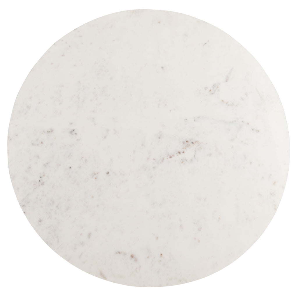 Velmora™ Mila Modern Round Pedestal Coffee Table, White Marble