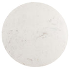 Velmora™ Mila Modern Round Pedestal Coffee Table, White Marble