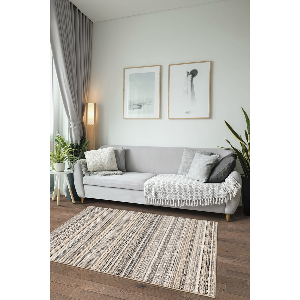 Velmora™ (4 pack) Carnival Stripe Polypropylene Indoor Area Rug, Assorted Earth Tones, 3 ft x 5 ft