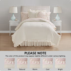 Velmora™ Reversible 8-Piece Bed-in-a-Bag Comforter and Sheet Set, Twin/Twin-XL, Cream Ruffle