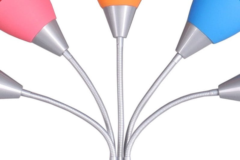 Velmora™ 5-Light Multi-Color Floor Lamp, Silver Finish