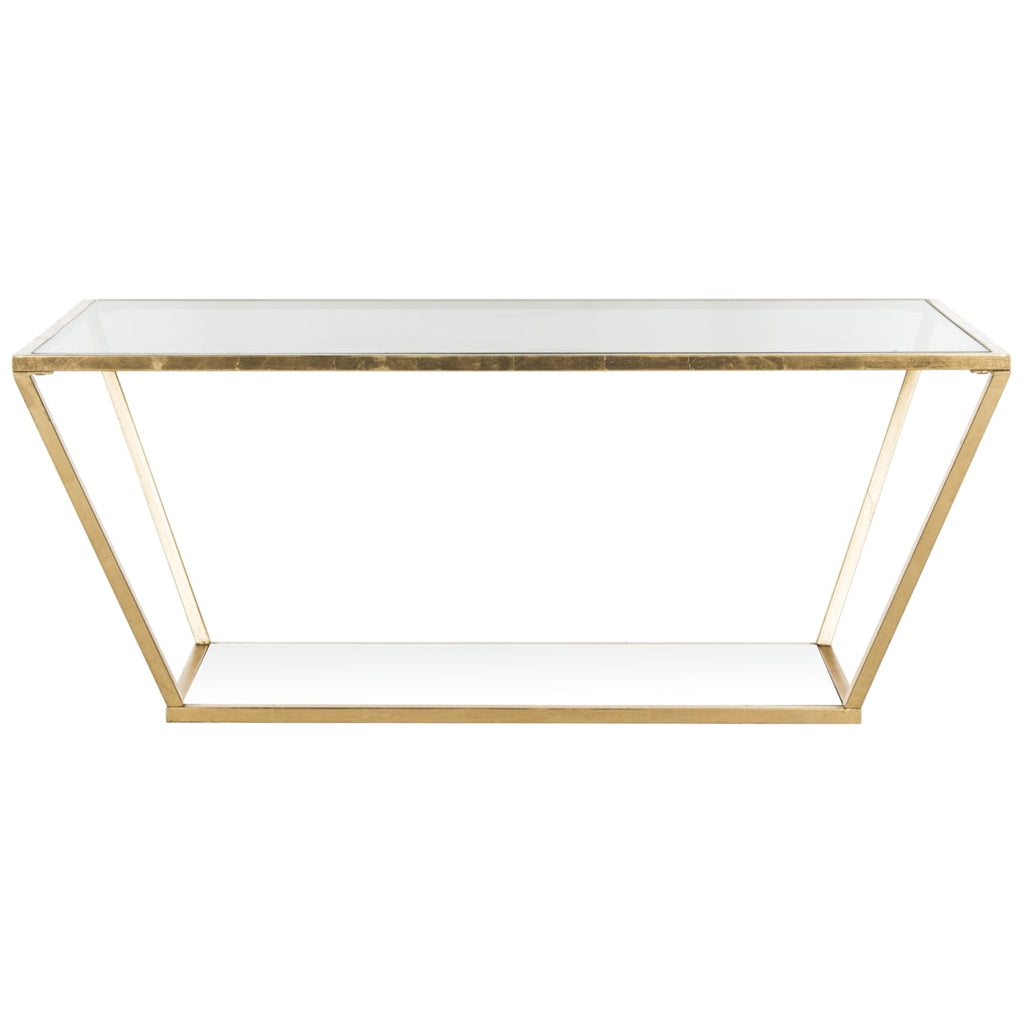 Velmora™ Allene Gold Leaf Retro Coffee Table, Gold/Clear