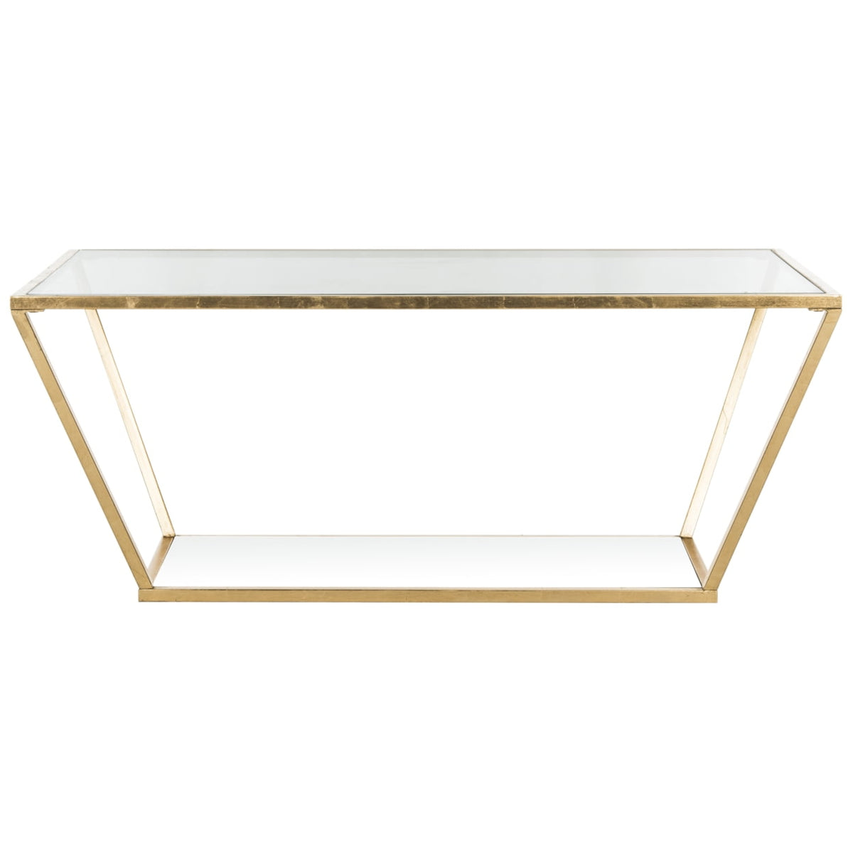 Velmora™ Allene Gold Leaf Retro Coffee Table, Gold/Clear