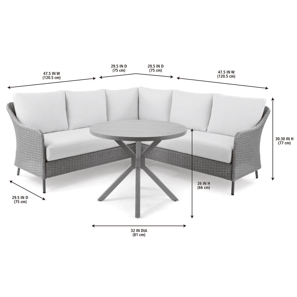 Velmora™ Chelsea Outdoor Patio 4-Piece Sectional Dining Set, Blue
