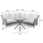 Velmora™ Chelsea Outdoor Patio 4-Piece Sectional Dining Set, Blue