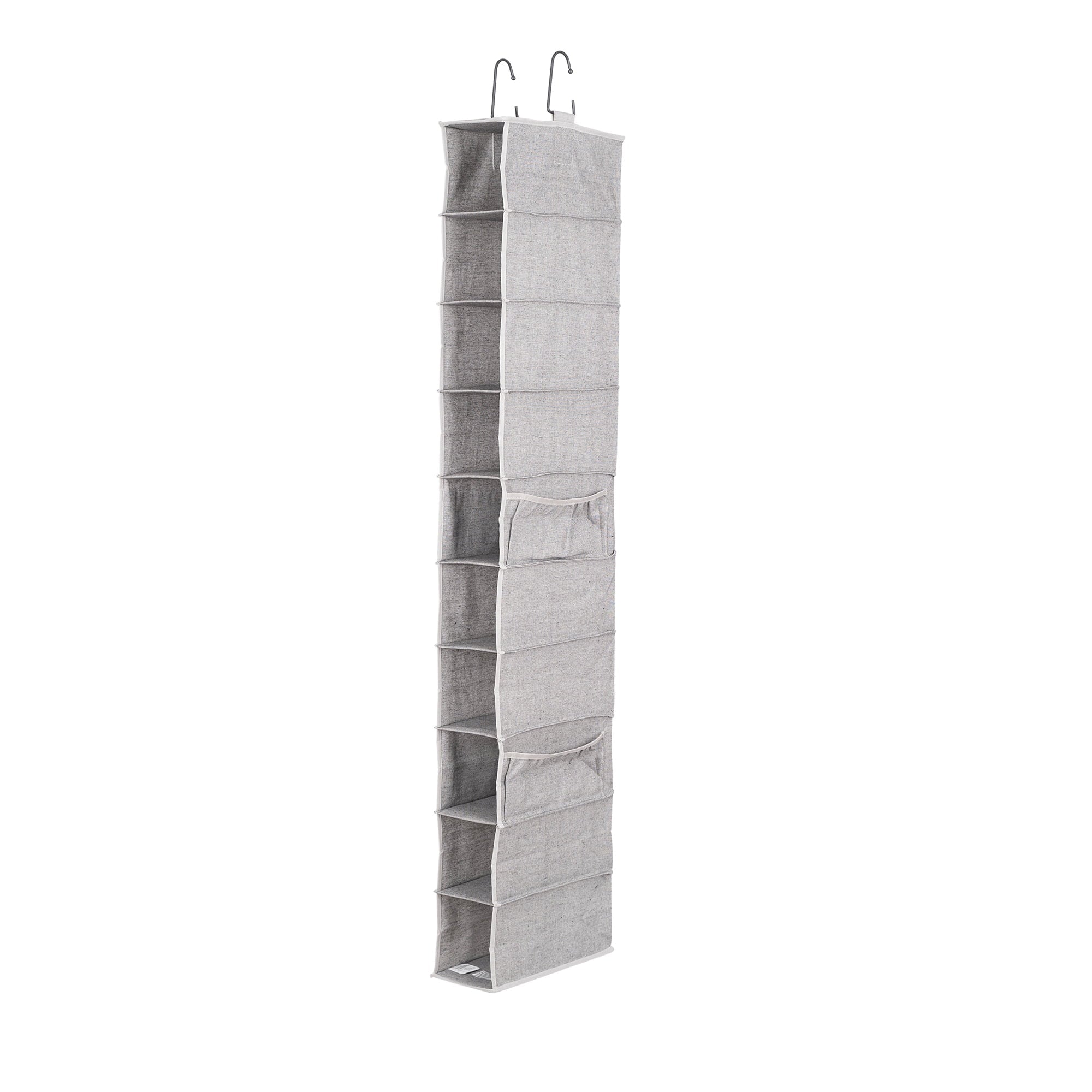 Velmora™ (2 pack) Gray 10-Shelf Hanging Closet Organizer with Side Pockets
