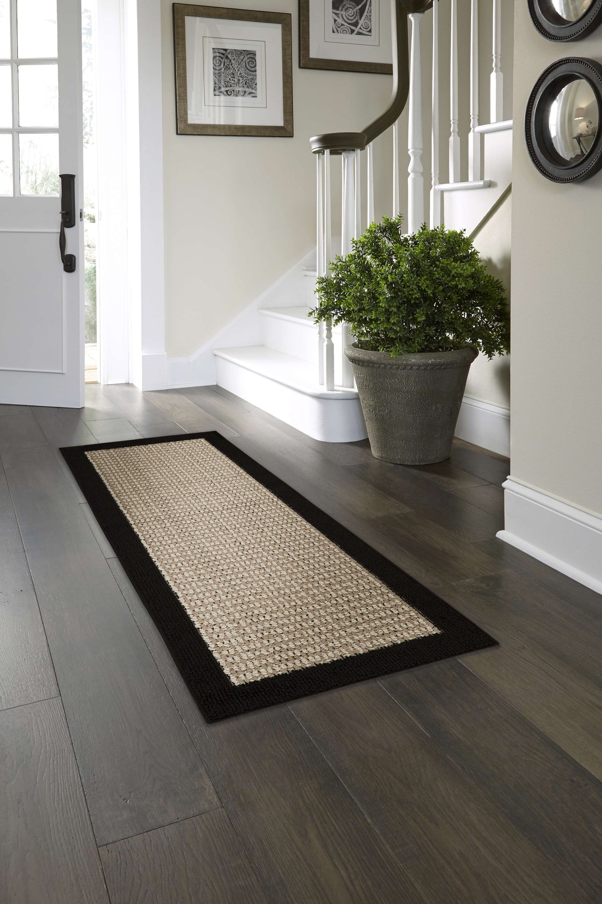 Velmora™ Machine Washable Faux Sisal Black Border Indoor Accent Rug Set, 3-Piece Set