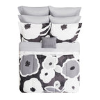Velmora™ 10 Piece Black and White Floral Bed in a Bag Comforter Set with Sheets, King