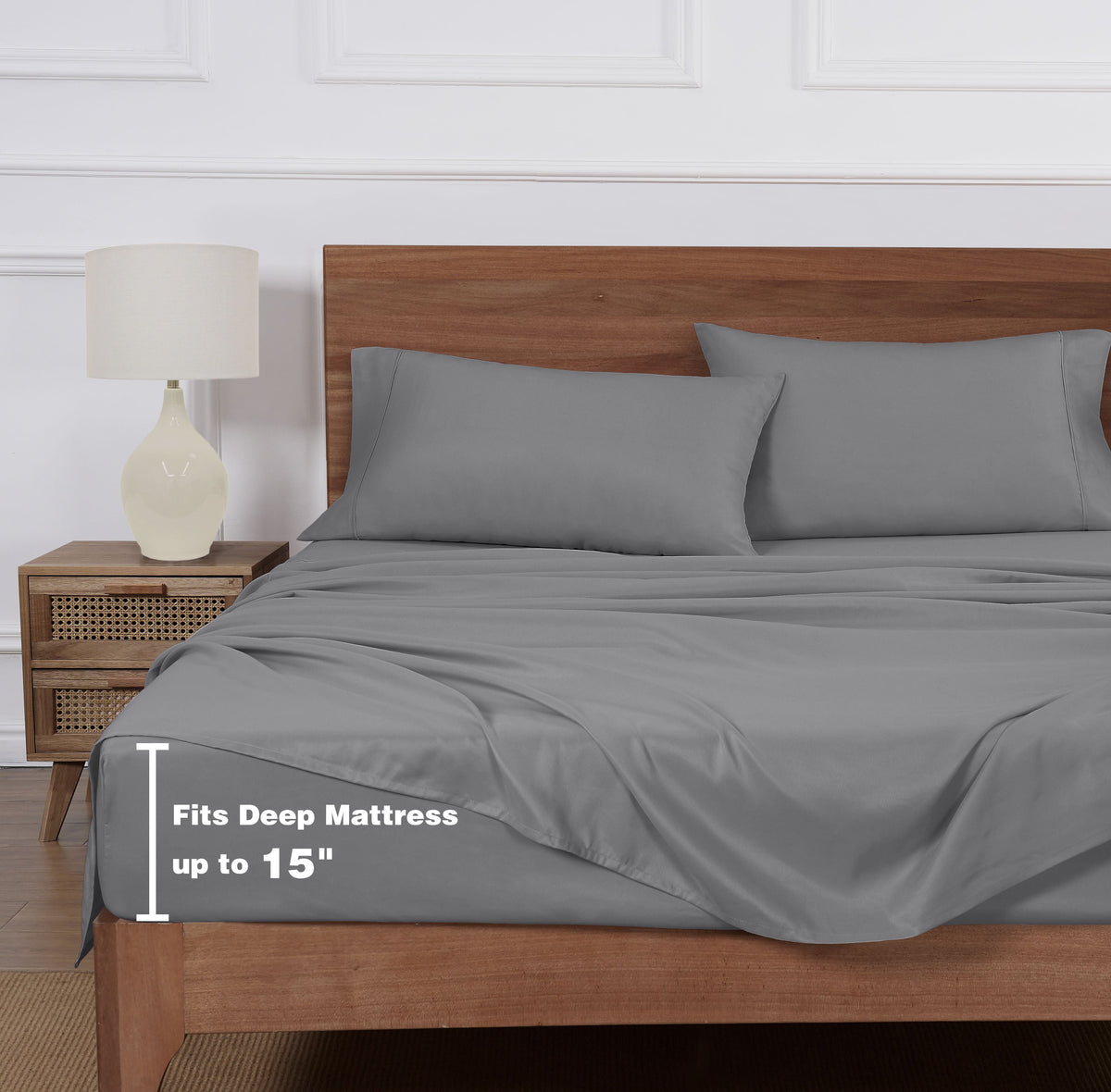Velmora™ Super Soft Brushed Microfiber Bed Sheet Set, Blue Cove, King, 4 Piece