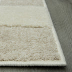 Velmora™ Indoor Area Rug, Transitional Check Ivory Tan, 5 ft 3 in x 7 ft