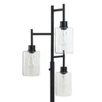 Velmora™ 63.5 in 3 Light Contemporary Black Floor Lamp Clear Glass