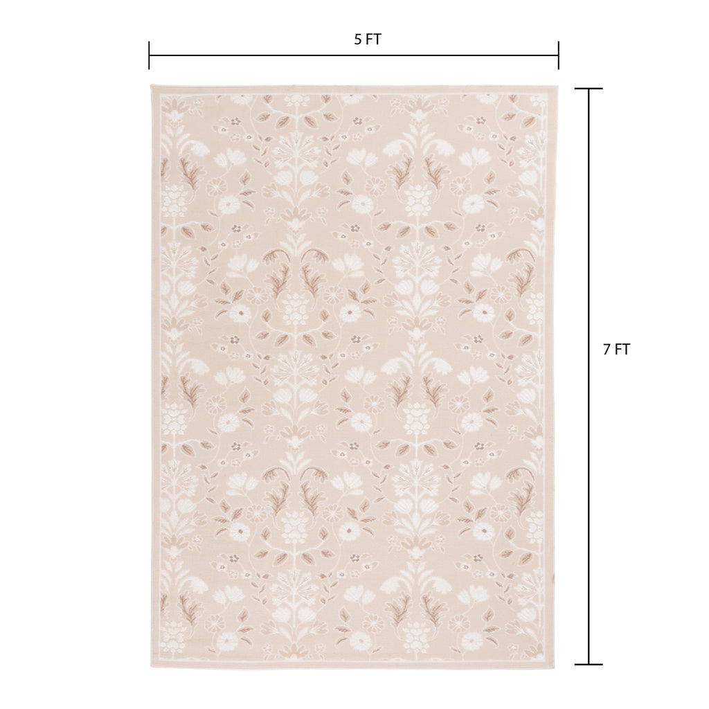 Velmora™ Neutral Sculpted Floral Indoor Area Rug, 5 ft x 7 ft