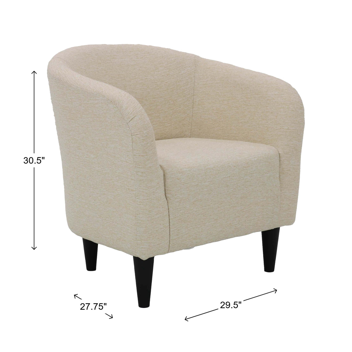Velmora™ Rolled Tub Accent Chair, Zeus Sand