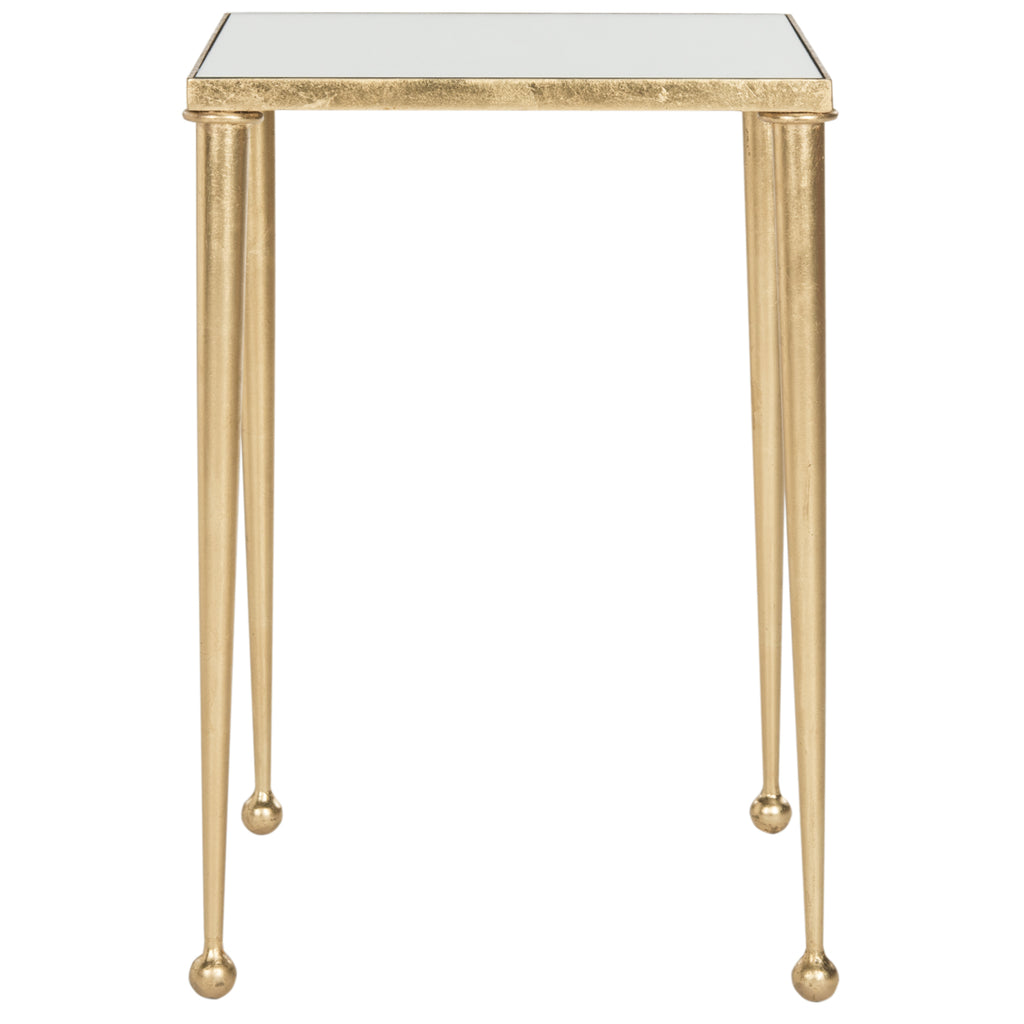 Velmora™ Nyacko Solid Class Mirror Top Gold Leaf End Table