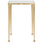 Velmora™ Nyacko Solid Class Mirror Top Gold Leaf End Table
