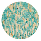 Velmora™ Presley Abstract Round Accent Table, Blue/Gold