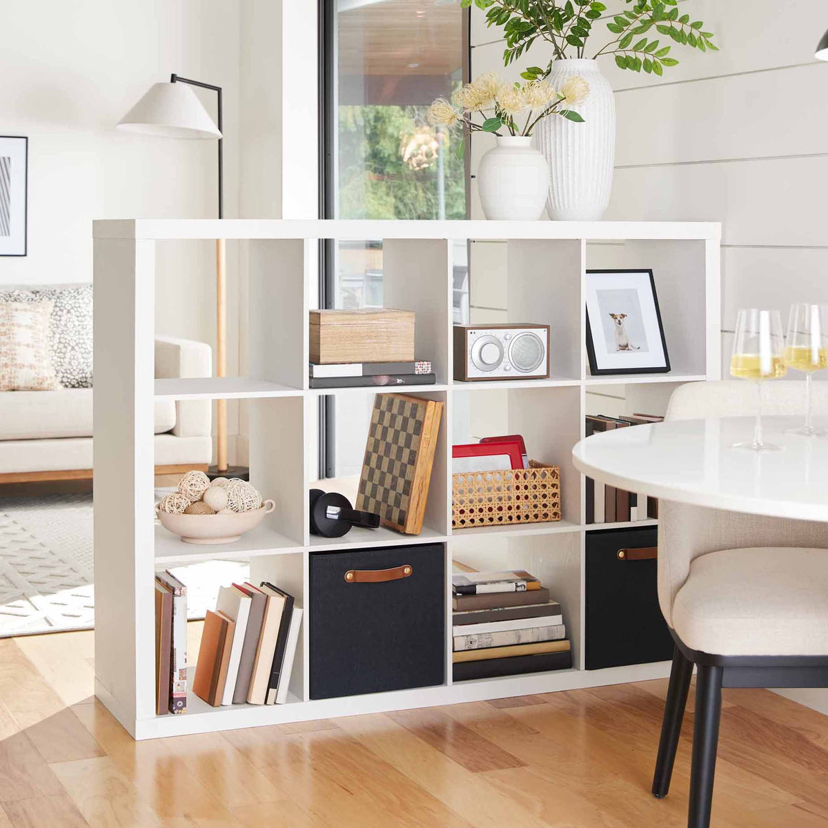 Velmora™ (4 pack) 12 Cube Storage Organizer, White Texture