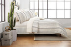 Velmora™ Ticking Stripe Cotton Quilt, Off-White, Full/Queen, All Ages