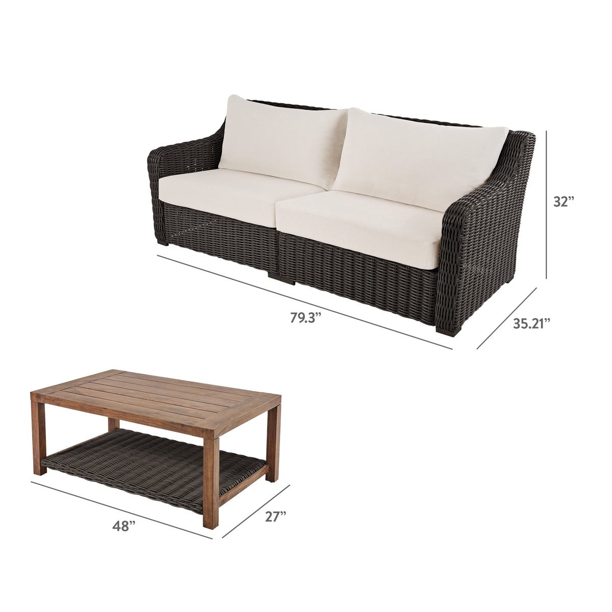 Velmora™ Bellamy Table, Dark Brown Wicker