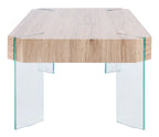 Velmora™ Katelyn Rect. Contemporary Glass Leg Coffee Table, Natural