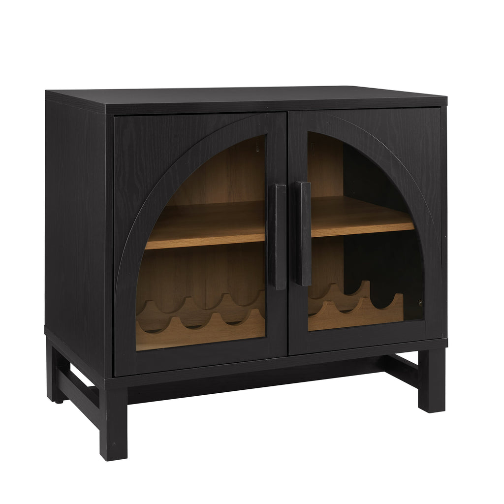 Velmora™ Juliet Arch Door Kitchen Console, Black Finish
