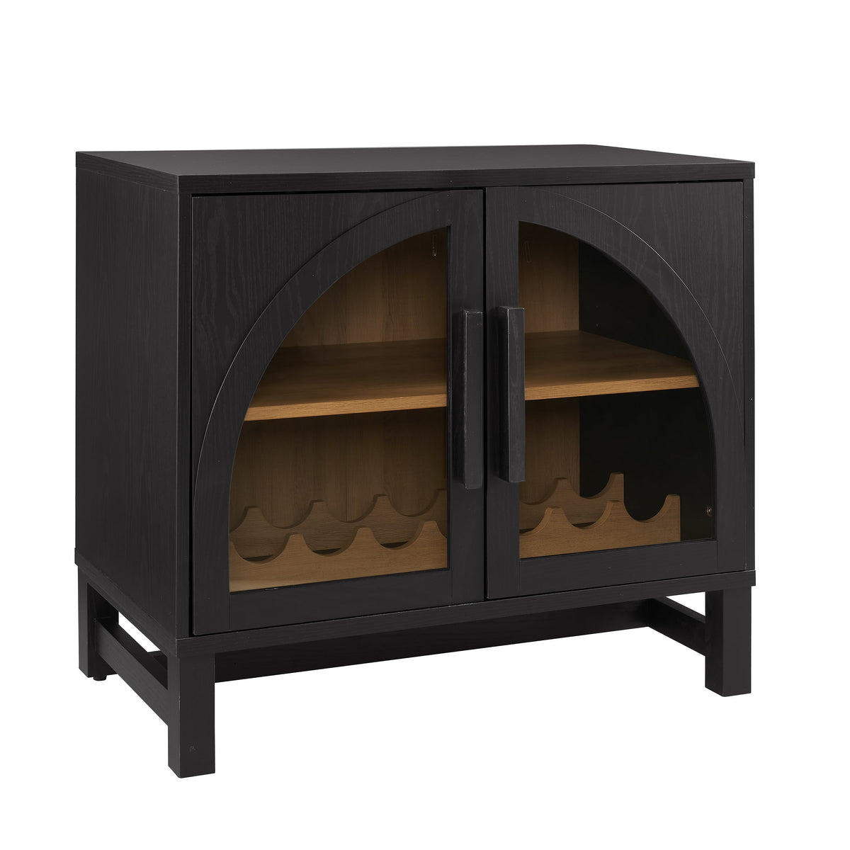 Velmora™ Juliet Arch Door Kitchen Console, Black Finish