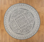 Velmora™ 6 ft 6 in Round Gray Medallion Outdoor Area Rug