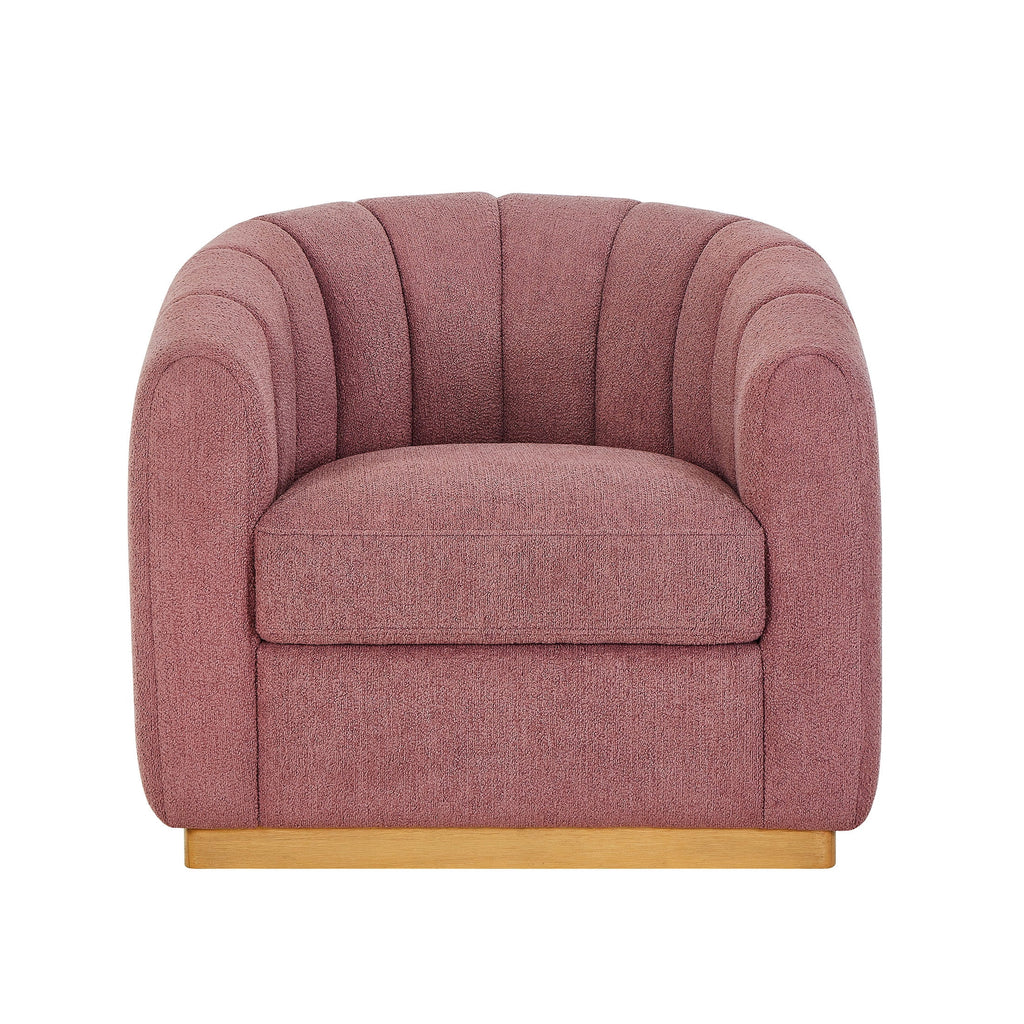 Velmora™ Lillian Accent Swivel Chair, Rose Boucle