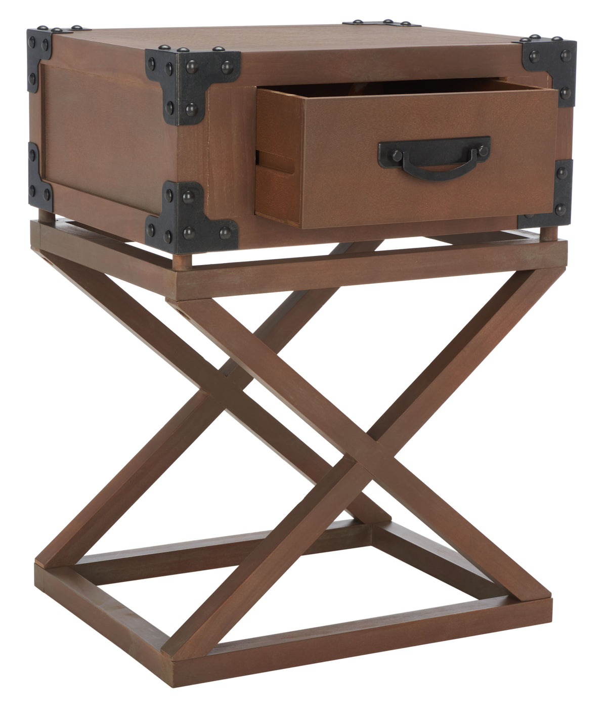 Velmora™ Dunstan Rustic Accent Table With Storage Drawer, Washed Natural Pine
