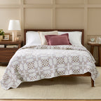 Velmora™ Ivory Modern Mosaic Cotton Matelasse Reversible Quilt, King